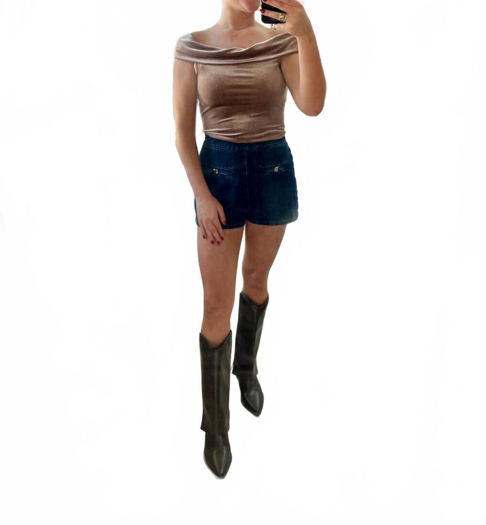 NEW BY TOGETHER very velvet bodysuit in brown